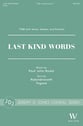 Last Kind Words TTBB choral sheet music cover